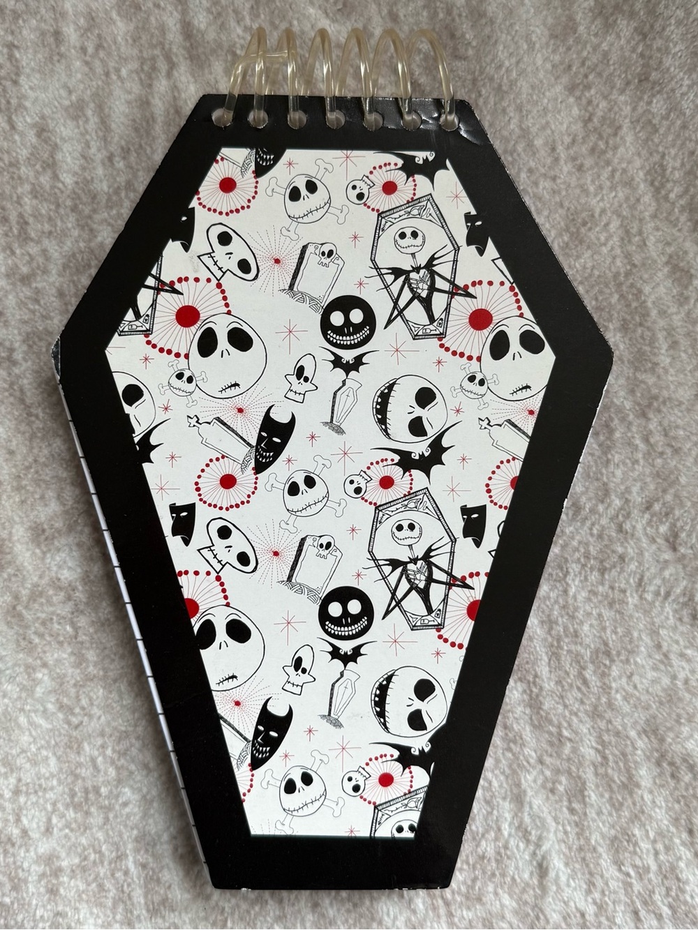 Nightmare Before Christmas Jack Skellington Coffin-Shaped Spiral Notebook